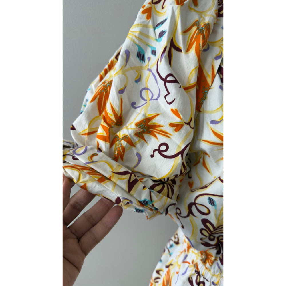 Women's A.L.C. Mia dress White Orange Floral Mini Dress Size 4 - Picture 6 of 11